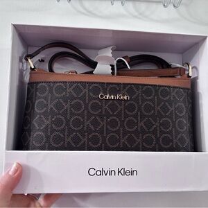 Calvin Klein Dark Brown Logo Crossbody